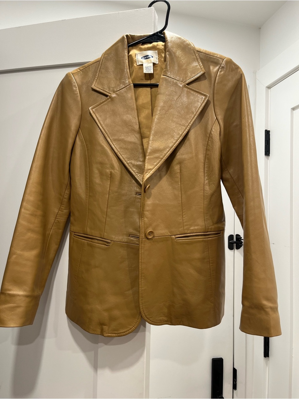 Old Navy Camel Leather Blazer Jacket